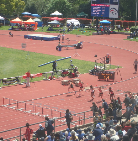Girls 100 hurdles, Section 2, Sacramento Meet of Champions, American River College, 2019